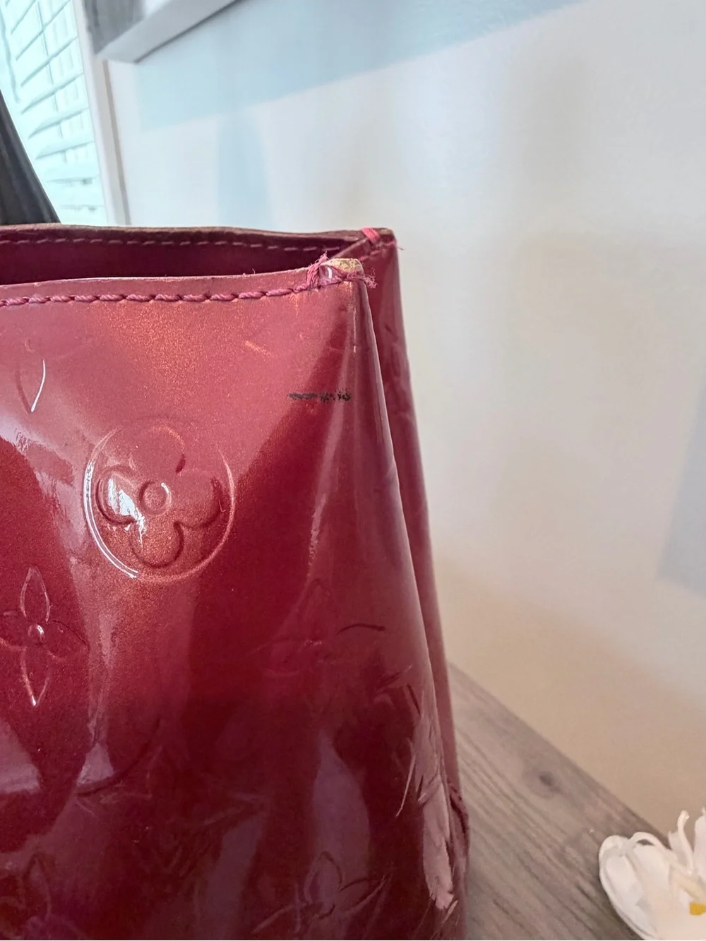Louis Vuitton Red Vernis Patent Monogram Tote